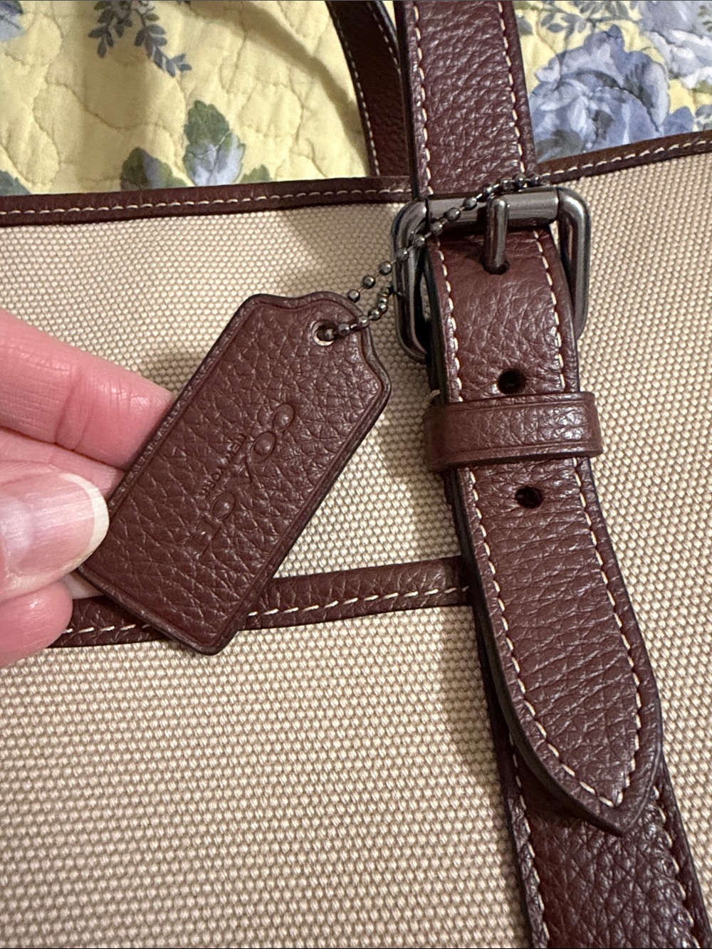 Coach Canvas Sprint Tote with Brown Leather Trim - New Without Tags - Picture 10 of 14